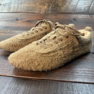 Zara Tan Faux Fur Shearling Boho Sneaker Women's Size Eur 40 US 9